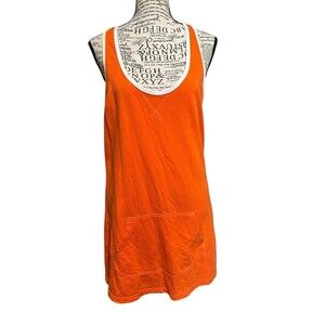 Hurley‎ Orange/white Kangaroo Pocket Mini Dress Medium Retro Y2K Festival Event